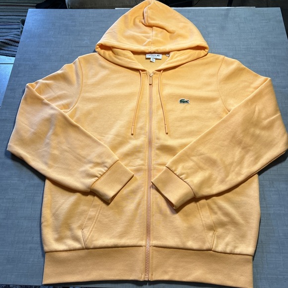 Lacoste Other - Lacoste Full Zip Hoodie Jacket Classic Fit Men's Size Medium Peach Orange